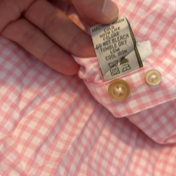 Orvis men’s white and pink gingham long sleeve button down shirt size XL - Picture 8 of 8